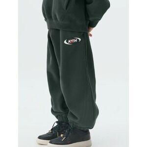 NWT Kith X Nike Black Spruce Green Kids S Child Oversized Streetwear Sweatpants